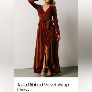 Rust colored velvet wrap dress. Size XL. new with tags.